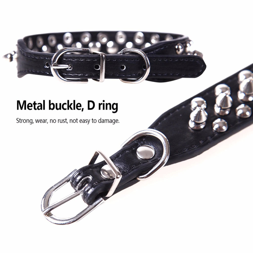 Spiked Studded Leather Dog Collar 