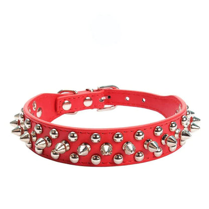 Spiked Studded Leather Dog Collar 