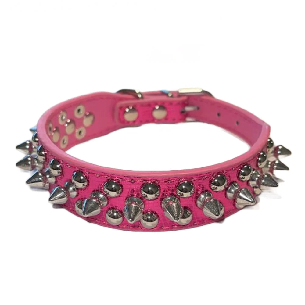 Spiked Studded Leather Dog Collar 