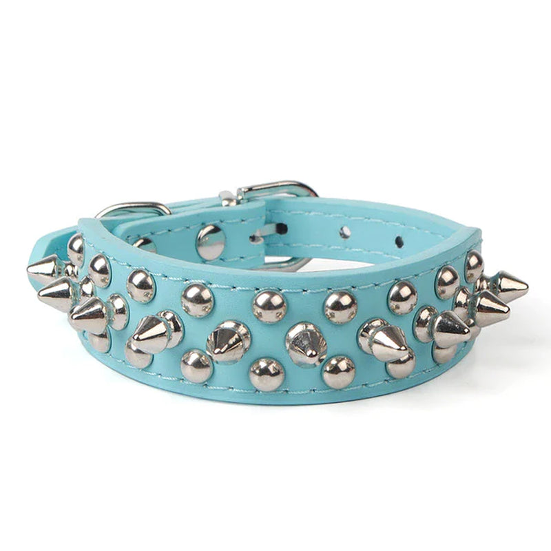 Spiked Studded Leather Dog Collar 